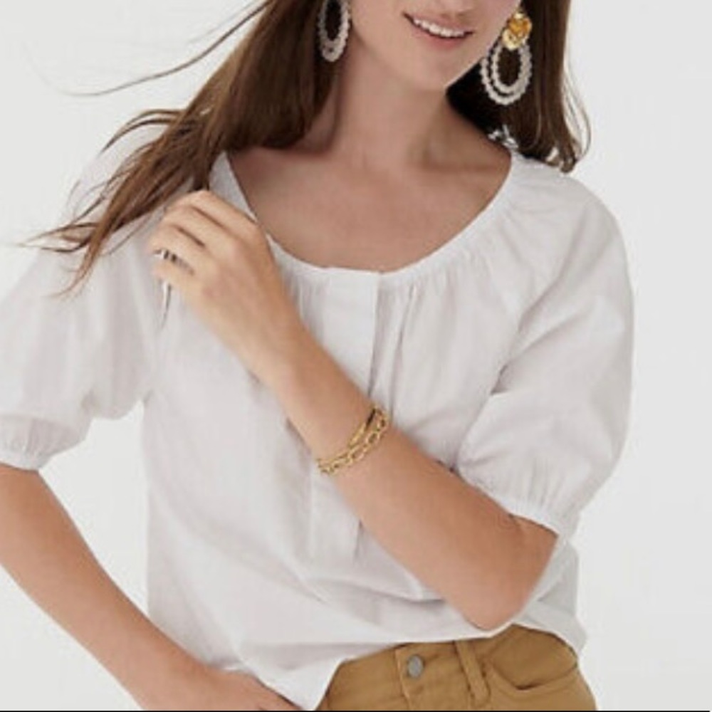 J Crew swingy white cotton top. Size medium and NWT